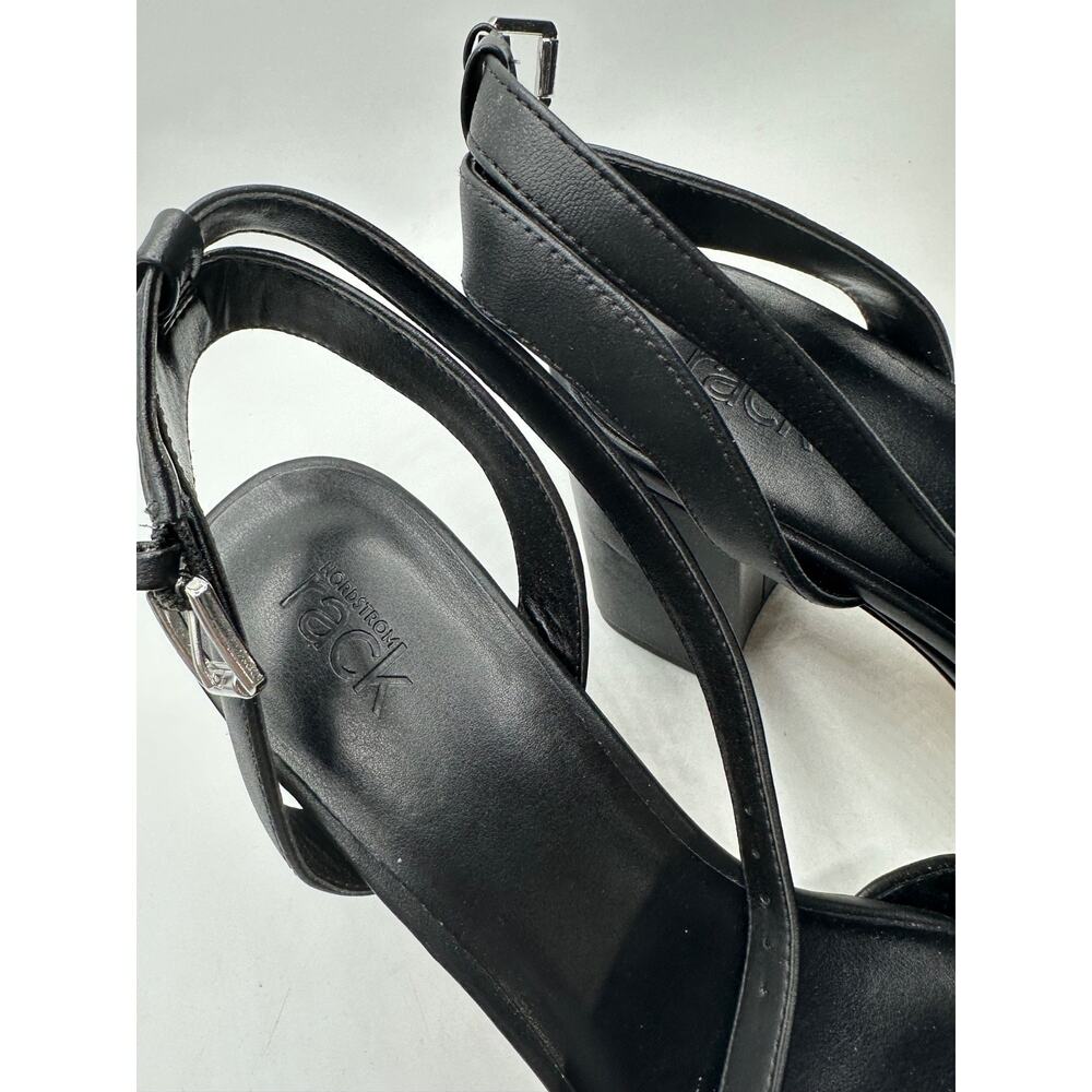 Womens Nordstrom Rack Kansel Black Platform Heels Sandals Size 8.5 B Party - Picture 3 of 5